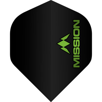 Mission Logo Flights - 100 Micron - UV Finish - No2 (Standard) - Black - Green Logo Mission Logo Flights - 100 Micron - UV Finish - No2 (Standard) - Black - Green Logo
