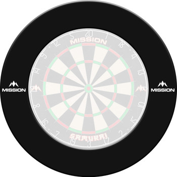 Mission Dartboard Surround - Professional - Heavy Duty - with Logo - Black Mission Dartboard Surround - Professional - Heavy Duty - with Logo - Black