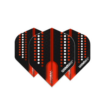 Winmau Prism Alpha Standard Flight - Black, Red & White Dots Winmau Prism Alpha Standard Flight - Black, Red & White Dots