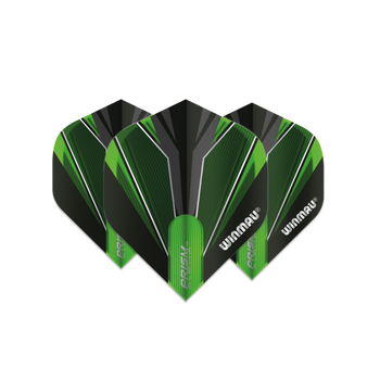 Winmau Prism Alpha Standard Flight - Black, Green & Grey Winmau Prism Alpha Standard Flight - Black, Green & Grey