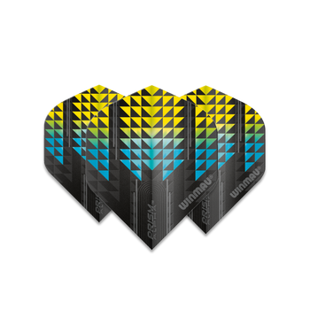Winmau Prism Alpha Standard Flight - Black, Yellow & Blue Winmau Prism Alpha Standard Flight - Black, Yellow & Blue