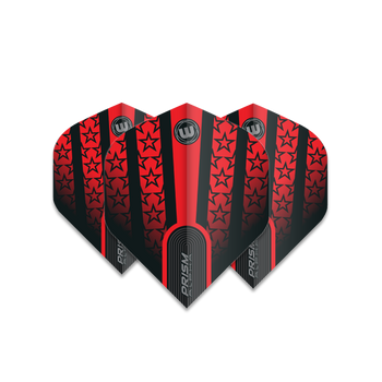 Winmau Prism Alpha Standard Flight - Black & Red with Stars Winmau Prism Alpha Standard Flight - Black & Red with Stars