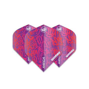 Winmau Mega Standard 75 Micron Flight - Pink Graffiti Winmau Mega Standard 75 Micron Flight - Pink Graffiti