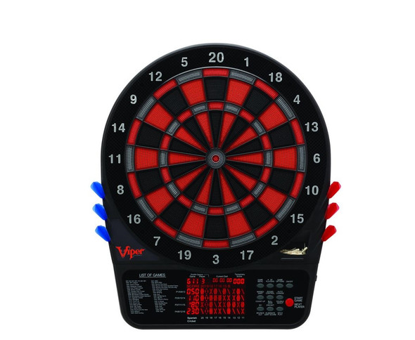 Viper 800 Electronic Dartboard in black, red and gray