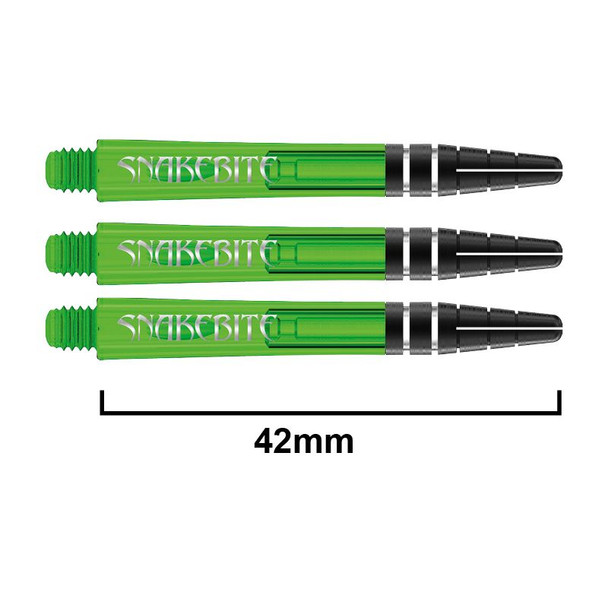 Red Dragon Peter Wright Snakebite - Nitrotech Medium Green Dart Shafts-Polycarbonate