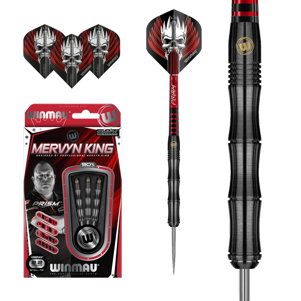 Winmau Mervyn King Steel Tip Darts 22g - Black PVD