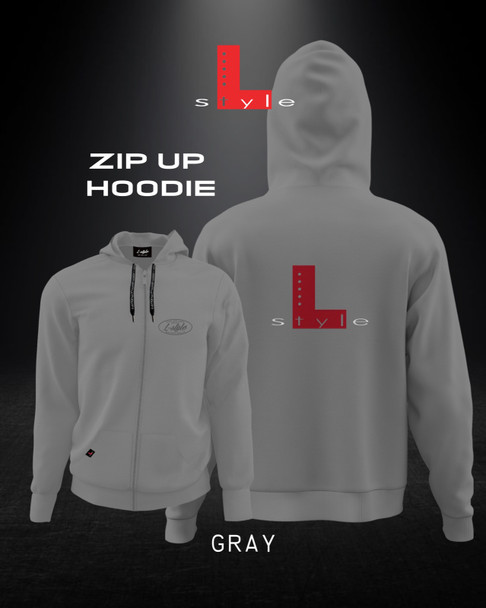 L-style Full Zip Hoodie - Gray