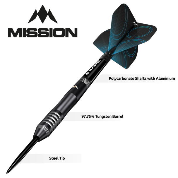 Mission Precision - Steel Tip - Black PVD 23g