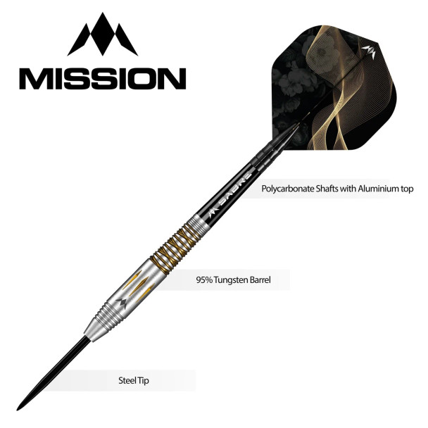 Mission Almudena Fajardo Ayuso - Steel Tip - 95% Tungsten - Gold PVD Milled Silver 21g