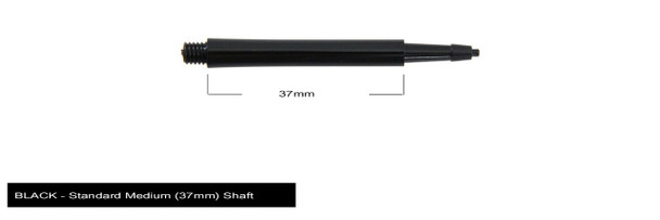 Harrows Clic Standard Medium 2ba Dart Shafts - Black, 37mm, 37,