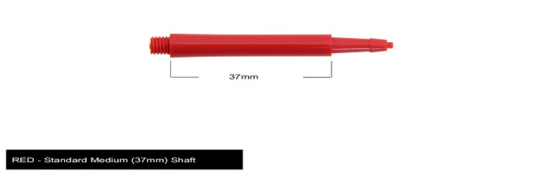 Harrows Clic Standard Medium 2ba Dart Shafts - Red, 37mm, 37,