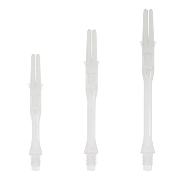 Milky white Silent L-Shaft dart shafts in Slim shapes