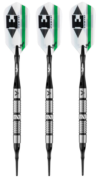 Viper Element soft tip dart with slim flights and edge groove grip barrels