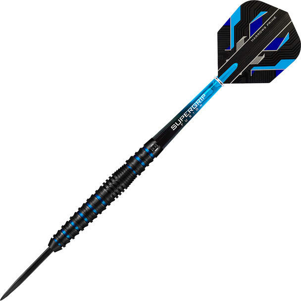 Harrows Spina 90% Steel Tip Darts - Black & Blue 26gm