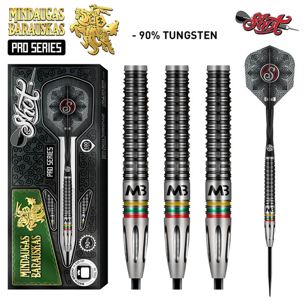 Shot Pro Series Mindaugas Barauskas Steel Tip Darts - 25gm