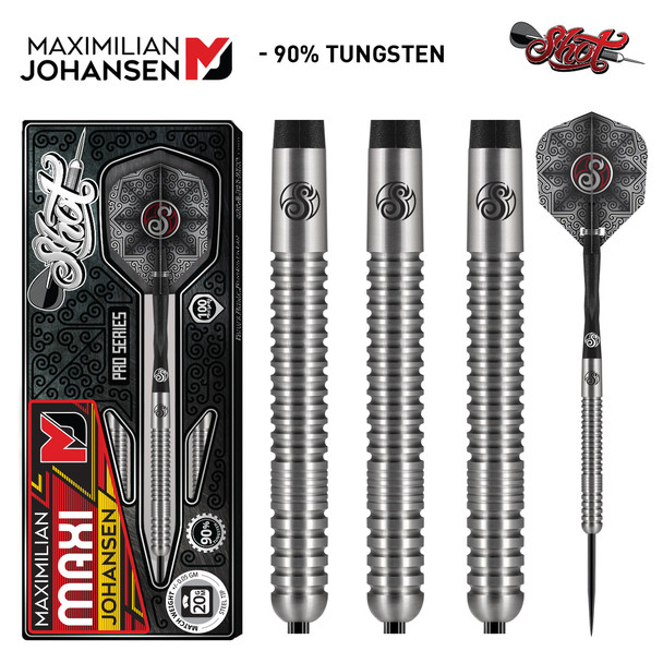 Shot Pro Series Maximilian Johansen Steel Tip Darts - 20g BB