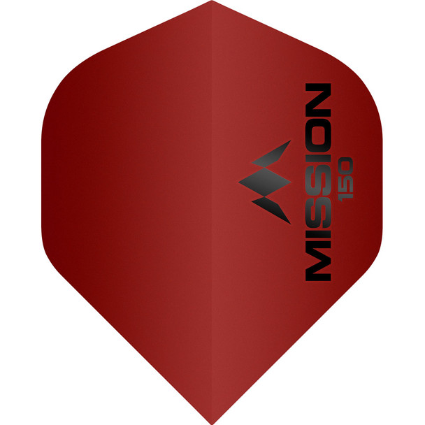 Mission Logo Dart Flights - 150 Micron - UV Finish - No2 (Standard) - Red