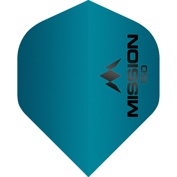 Mission Logo Dart Flights - 150 Micron - UV Finish - No2 (Standard) - Blue
