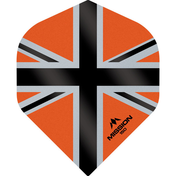 Mission - Alliance-X - Union Jack Dart Flights - No2 (Standard) - 150 Micron - Orange with Black