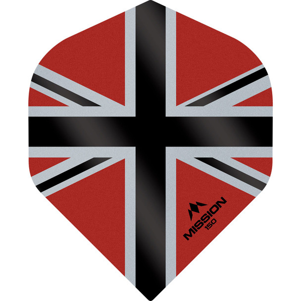 Mission - Alliance-X - Union Jack Dart Flights - No2 (Standard) - 150 Micron - Red with Black