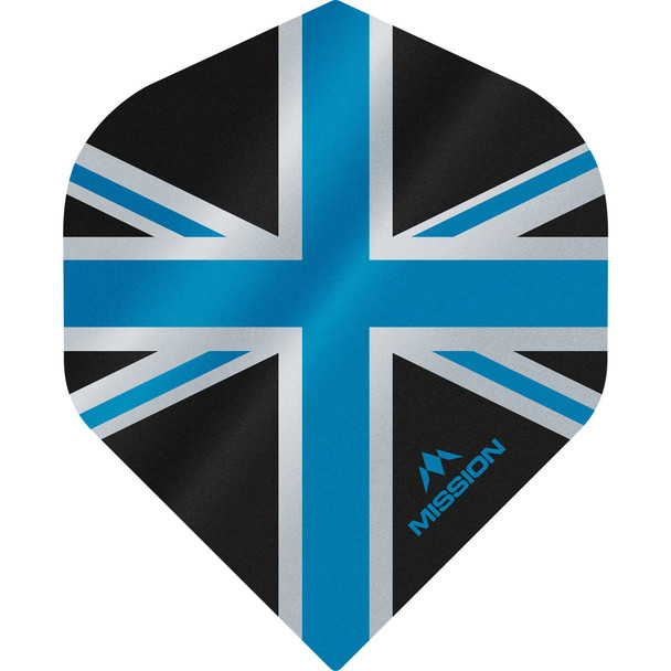 Mission - Alliance - Union Jack Dart Flights - No2 (Standard) - 100 Micron - Black with Blue