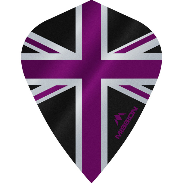 Mission - Alliance - Union Jack Flights - Kite - 100 Micron - Black with Purple