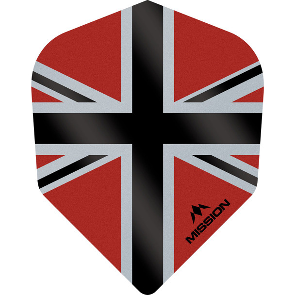 Mission - Alliance-X - Union Jack Dart Flights - No6 (Small Standard) - 100 Micron - Red with Black
