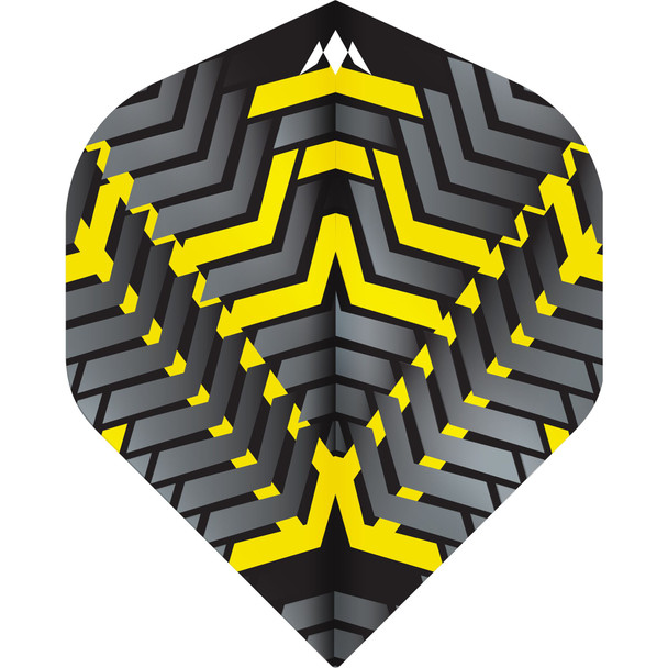 Mission - Vex - Dart Flights - 100 Micron - No2 (Standard) - Black & Yellow