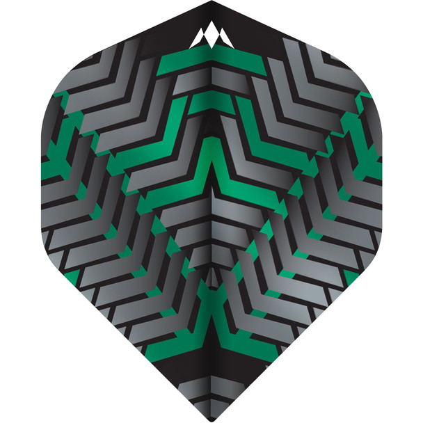 Mission - Vex - Dart Flights - 100 Micron - No2 (Standard) - Black & Green