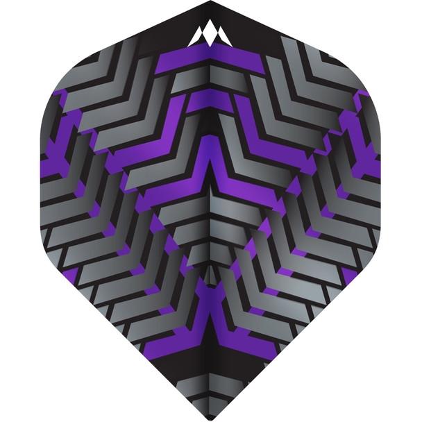 Mission - Vex - Dart Flights - 100 Micron - No2 (Standard) - Black & Purple