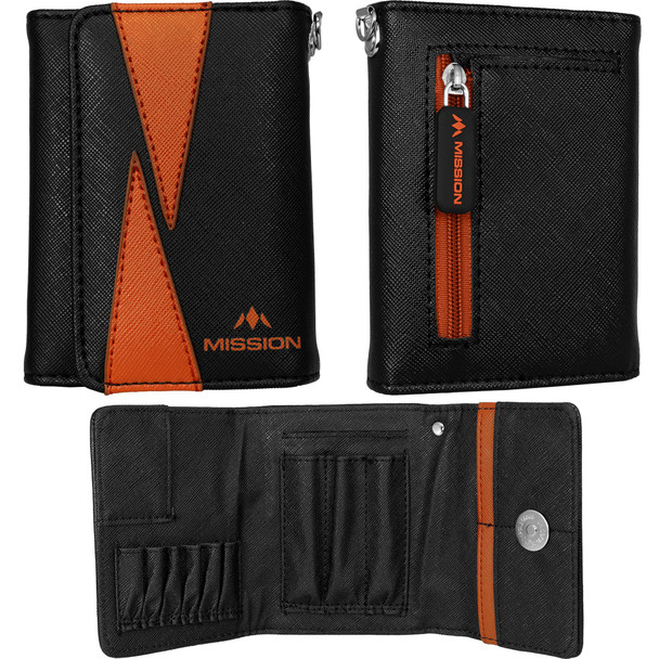 Mission Flint Darts Wallet - Black & Orange