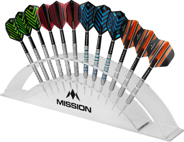 Mission Station 12 Darts Display - Angled Design - Dart Stand