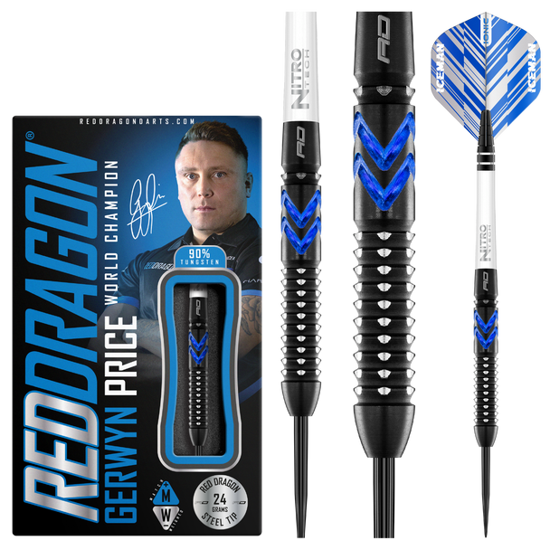 Red Dragon Gerwyn Price Blue Ice Special Edition 24g Steel Tip Darts