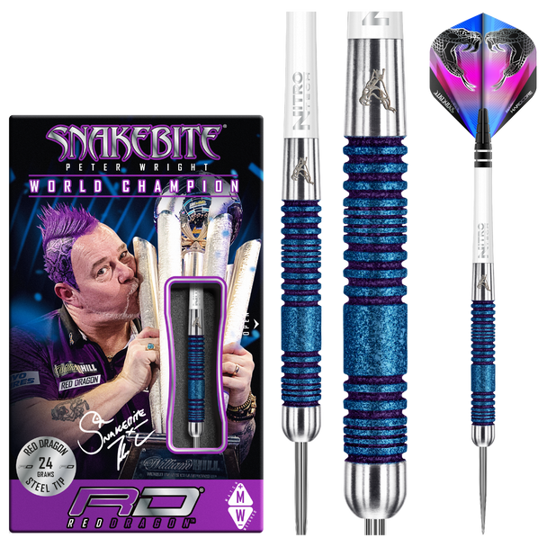 Red Dragon Peter Wright Euro11 Blue Element 24g Steel Tip Darts