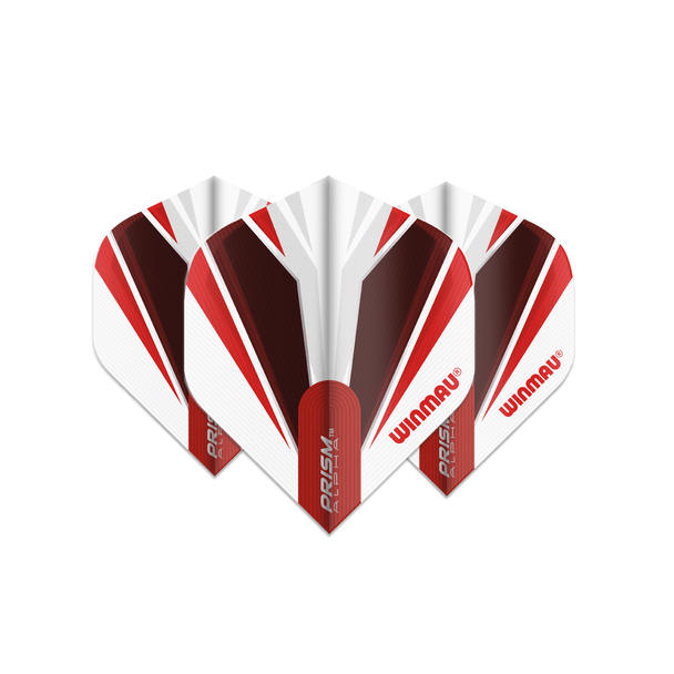 Winmau Prism Alpha Standard Dart Flight - White, Red & Dark Red