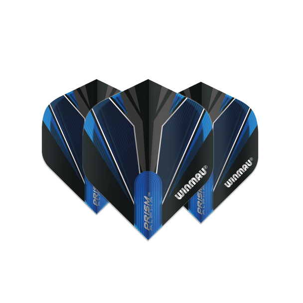 Winmau Prism Alpha Standard Dart Flight - Black, Blue & Grey