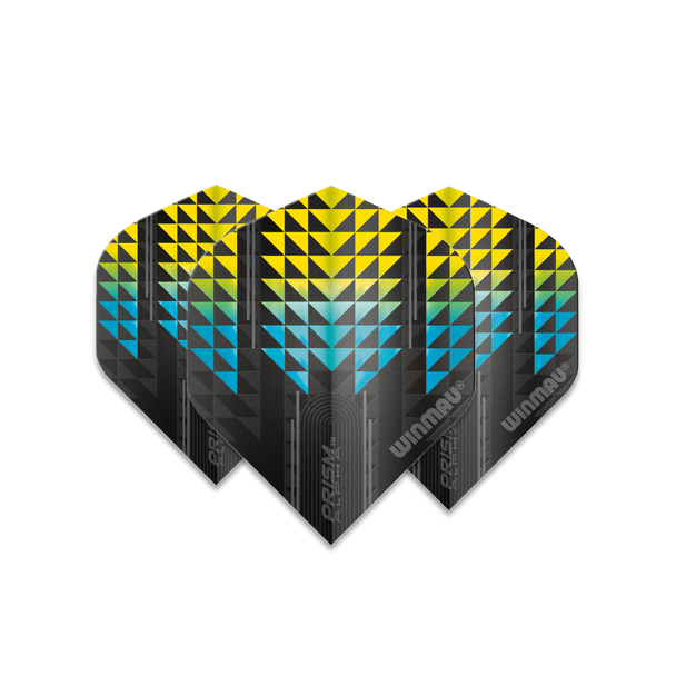 Winmau Prism Alpha Standard Flight - Black, Yellow & Blue