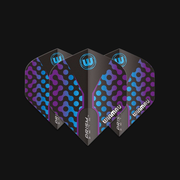 Winmau Prism Zeta Standard Flight - Black, Purple & Blue