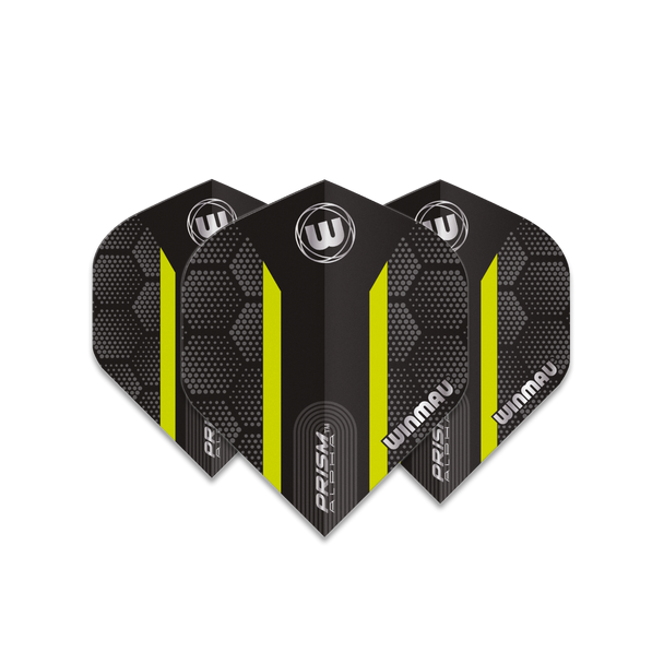 Winmau Prism Alpha Standard Dart Flight - Black, Grey & Green Logo