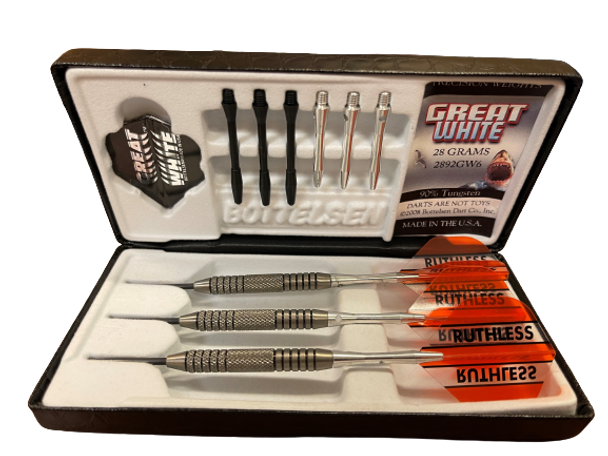 Bottlesen Great White 28g Fixed Point Steel Tip Darts