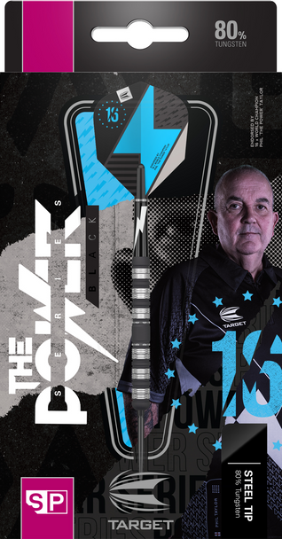 Phil Taylor Power Series 80% 21g Black SP Steel Tip