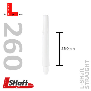 L-Shaft Dart Shafts - Straight, White, In-Between, 26mm - L-Style