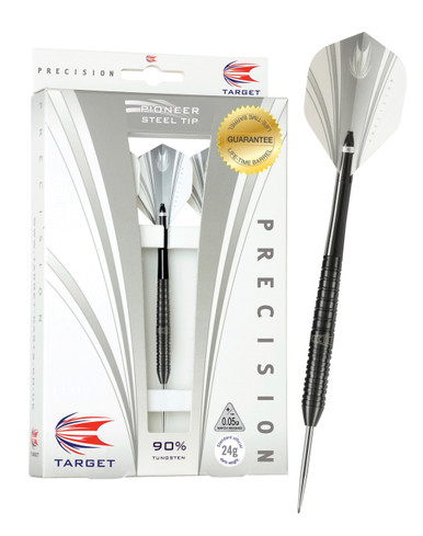 Target Precision Pioneer Black Steel Tip Darts - 25g