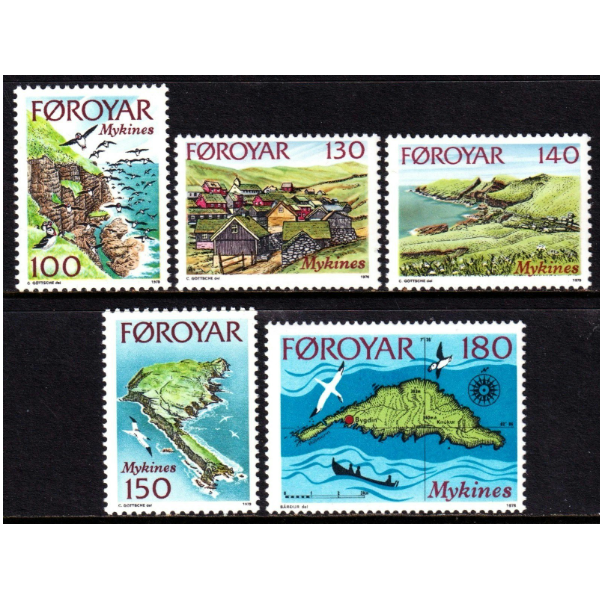 Faroe Islands Scott #31-35 VF MNH