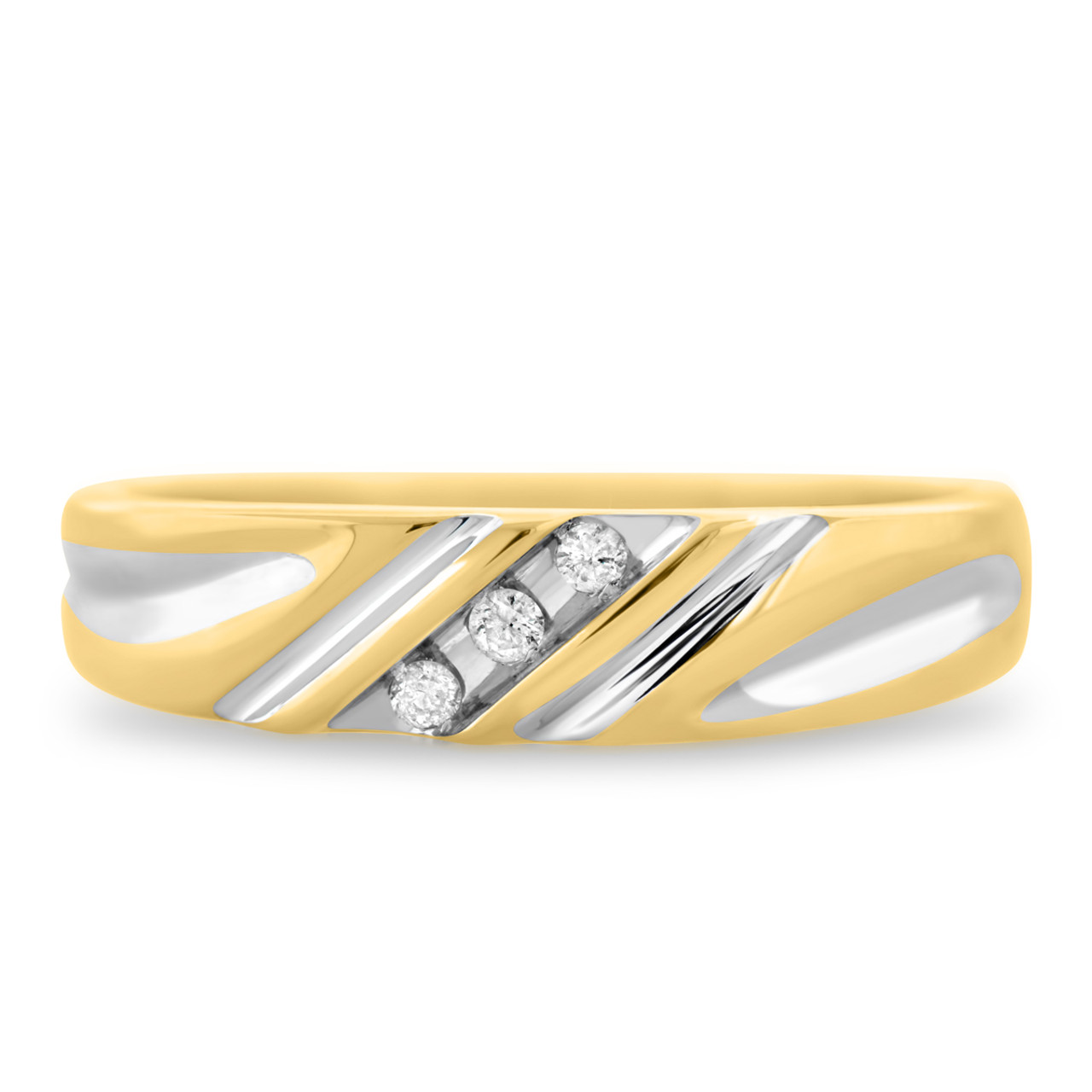 Cascade 1/2Mens Band 10K Yellow Gold - My Trio Rings