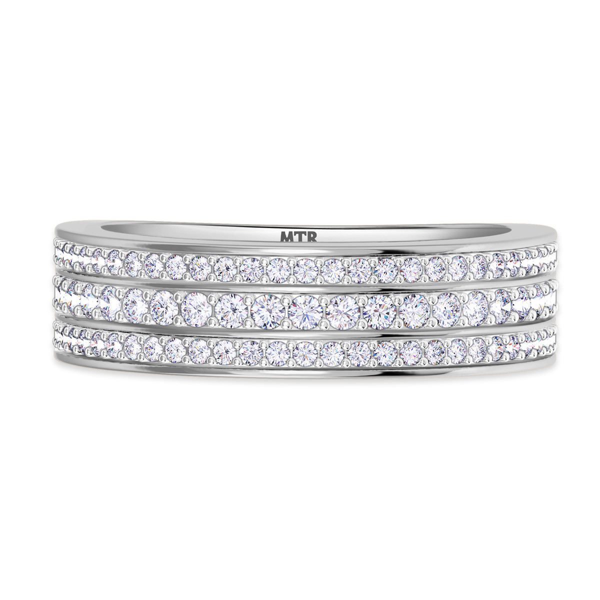 Arman 3/4 ct Diamond Wedding Band Set 10K White Gold My Trio