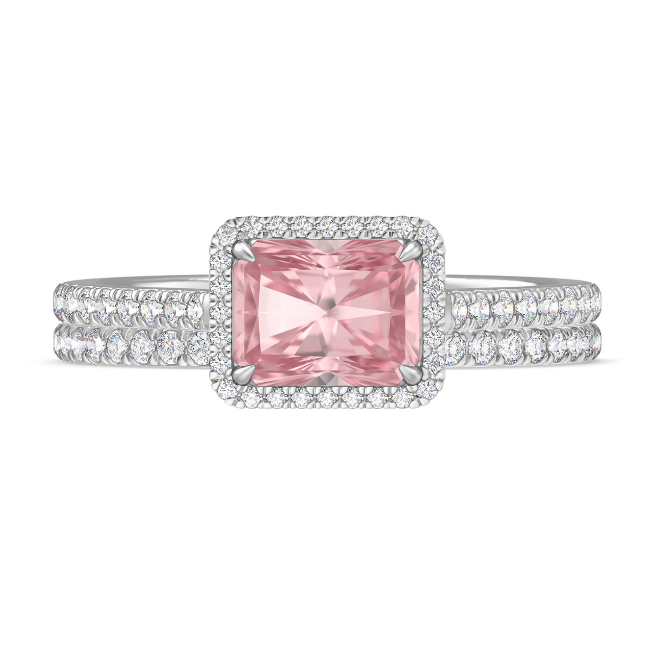 Marzell 2 7/8 ct tw. Lab Grown Radiant Solitaire Pink Diamond