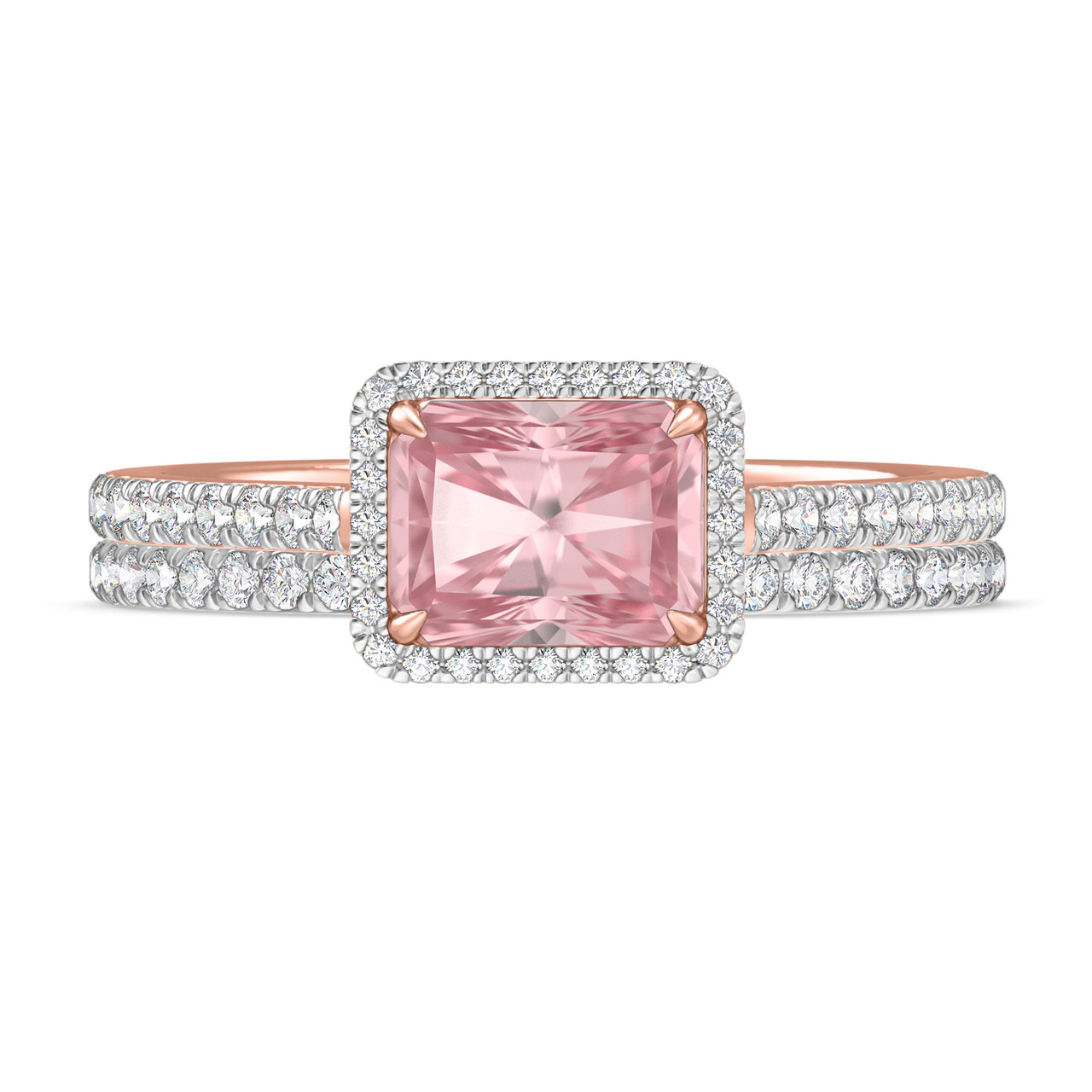 Marzell 2 7/8 ct tw. Lab Grown Radiant Solitaire Pink Diamond