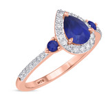 Photo of Ixora 1 3/8 CT. T.W. Sapphire and Diamond Trio Matching Wedding Ring Set 10K Rose Gold [BT1000RE-C000]
