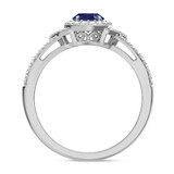 Photo of Bellerose 1 1/3 CT. T.W. Sapphire and Diamond Trio Matching Wedding Ring Set 14K White Gold [BT1001WE-C000]